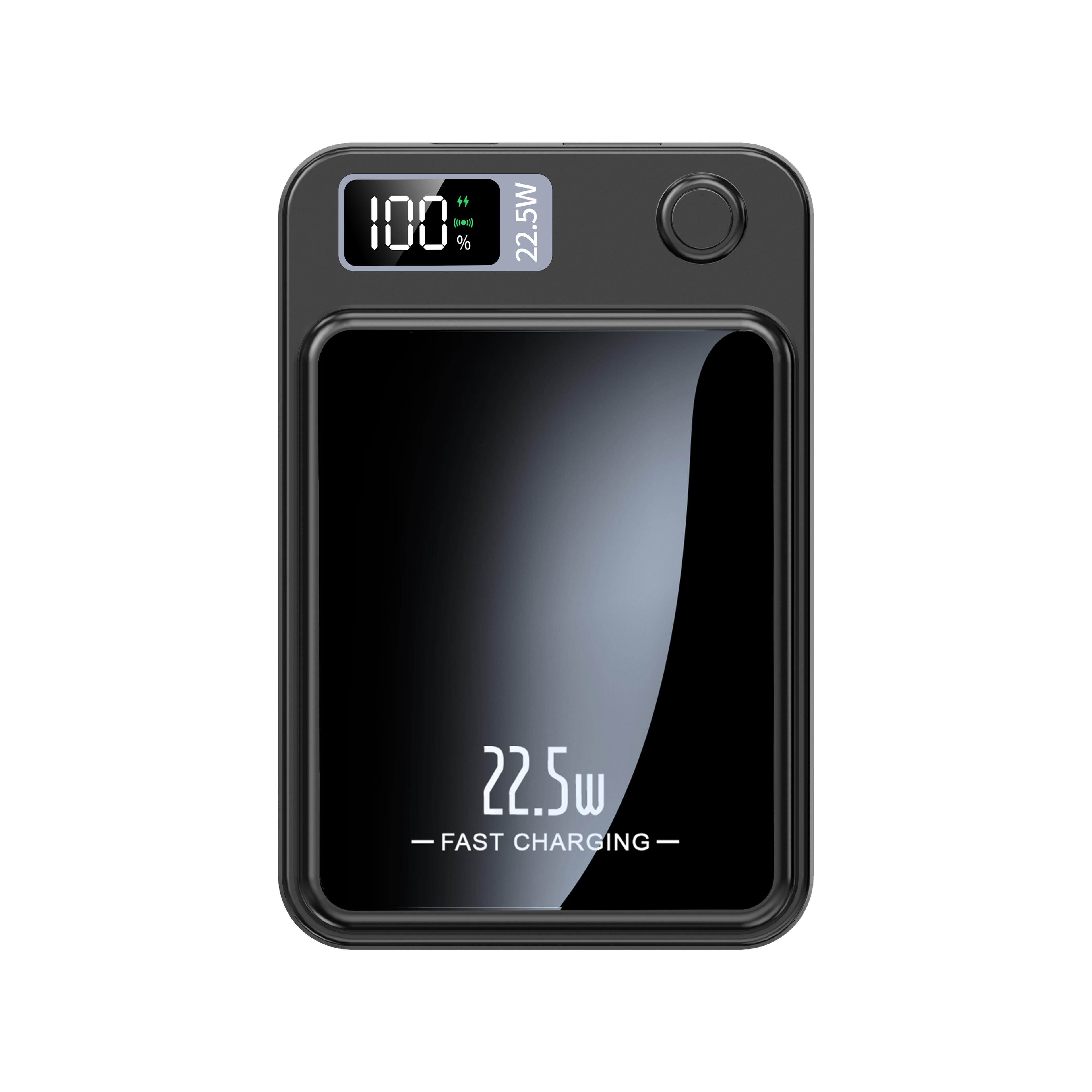 Phixi Force PW10 10000mAh 22.5W MagSafe Powerbank - Kablosuz Mini Şarj Cihazı - 1 USB 1 PD Port - Dijital Ekran - Taşınabilir Şarj Cihazı