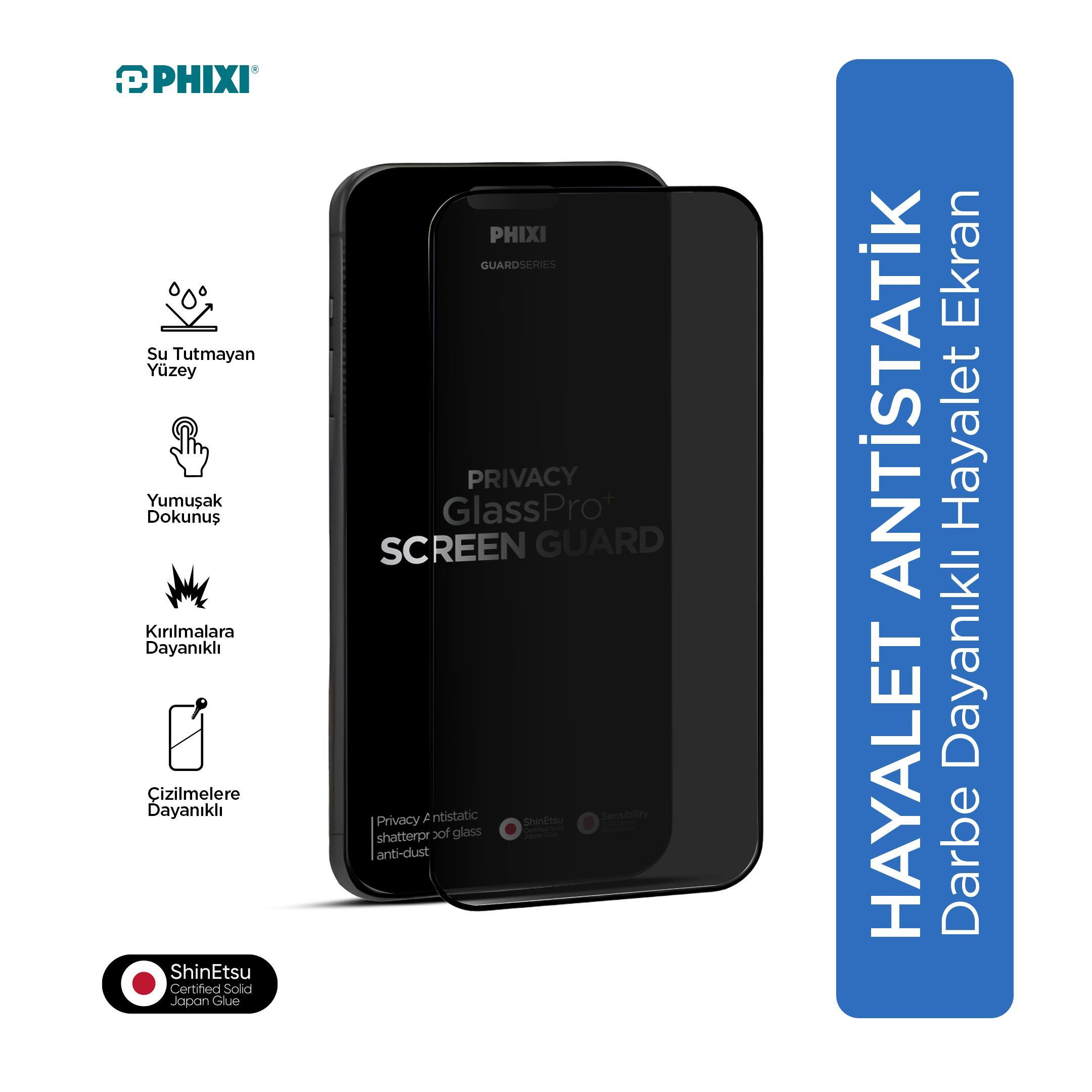 Phixi Premium Guard Hayalet Cam Ekran Koruyucu – iPhone 13 Pro Max Uyumlu | Antistatik, Su Tutmaz, Tam Kaplama