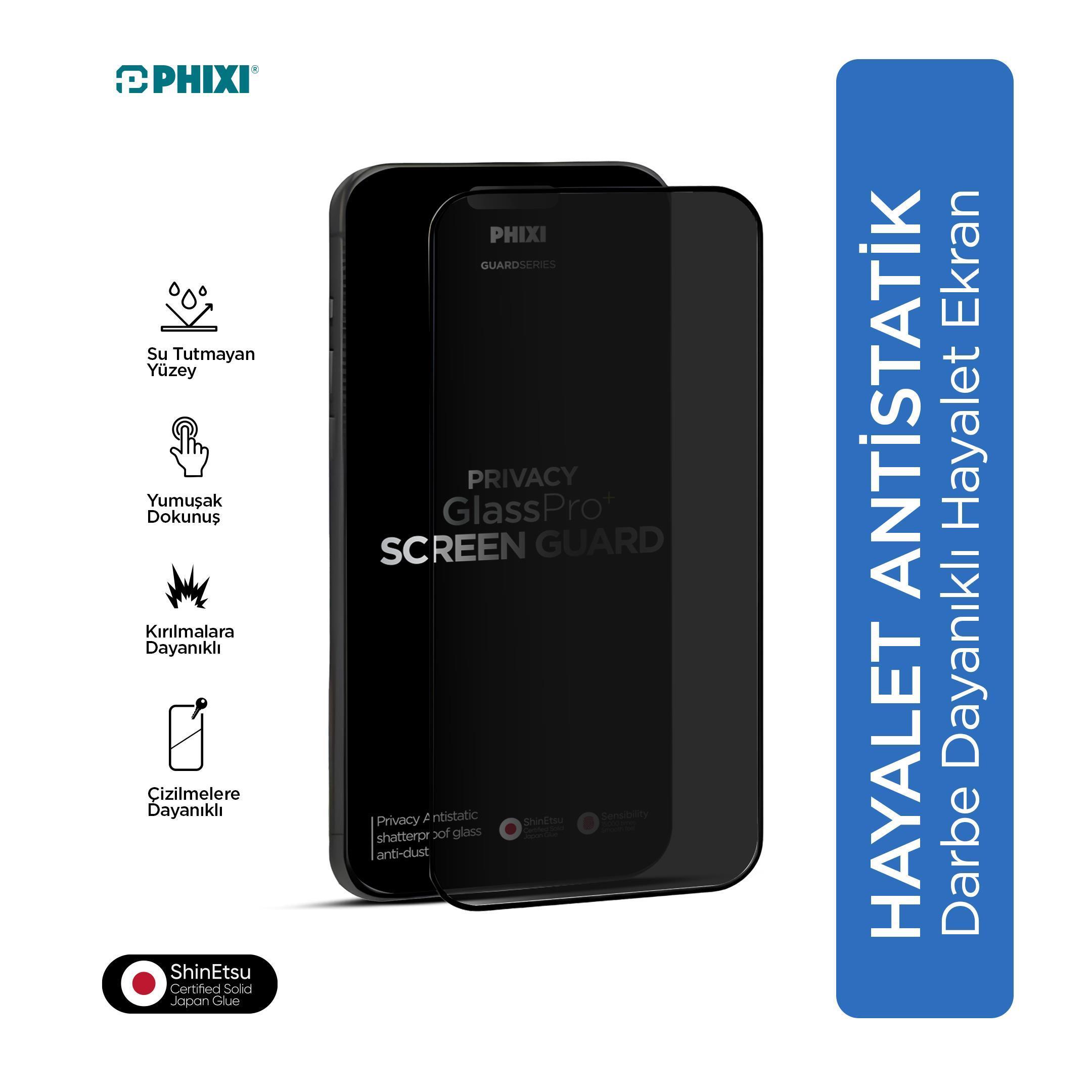 Phixi Premium Guard Hayalet Cam Ekran Koruyucu – iPhone 13 Uyumlu | Antistatik, Su Tutmaz, Tam Kaplama