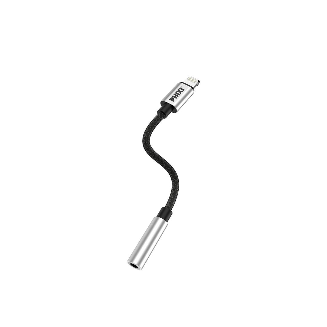 Phixi Basic CA110 Metal Başlıklı Örgü Kablo Lightning to 3.5mm Jack Çevirici