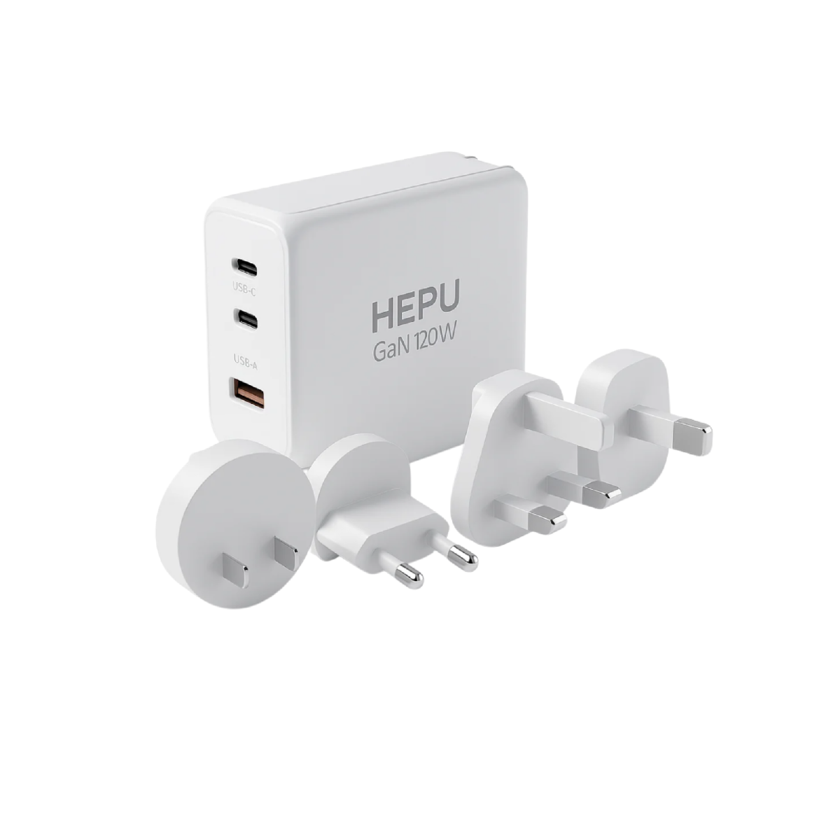 HEPU HP306 240W GaN Seyahat Adaptörü – 4 Farklı Ülke Uyumlu Başlık