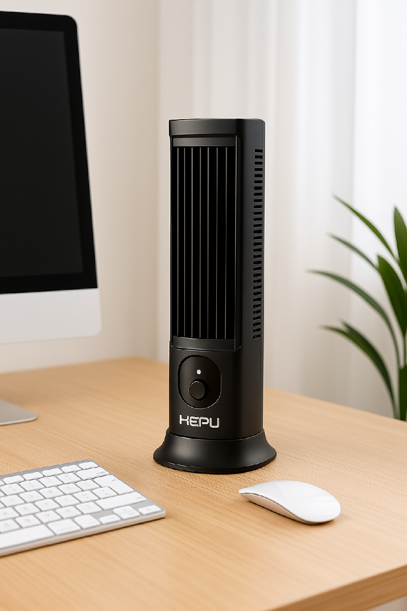HEPU HP-F21 USB Şarjlı Sessiz Kule Tipi Masaüstü Mini Fan – 3 Kademeli