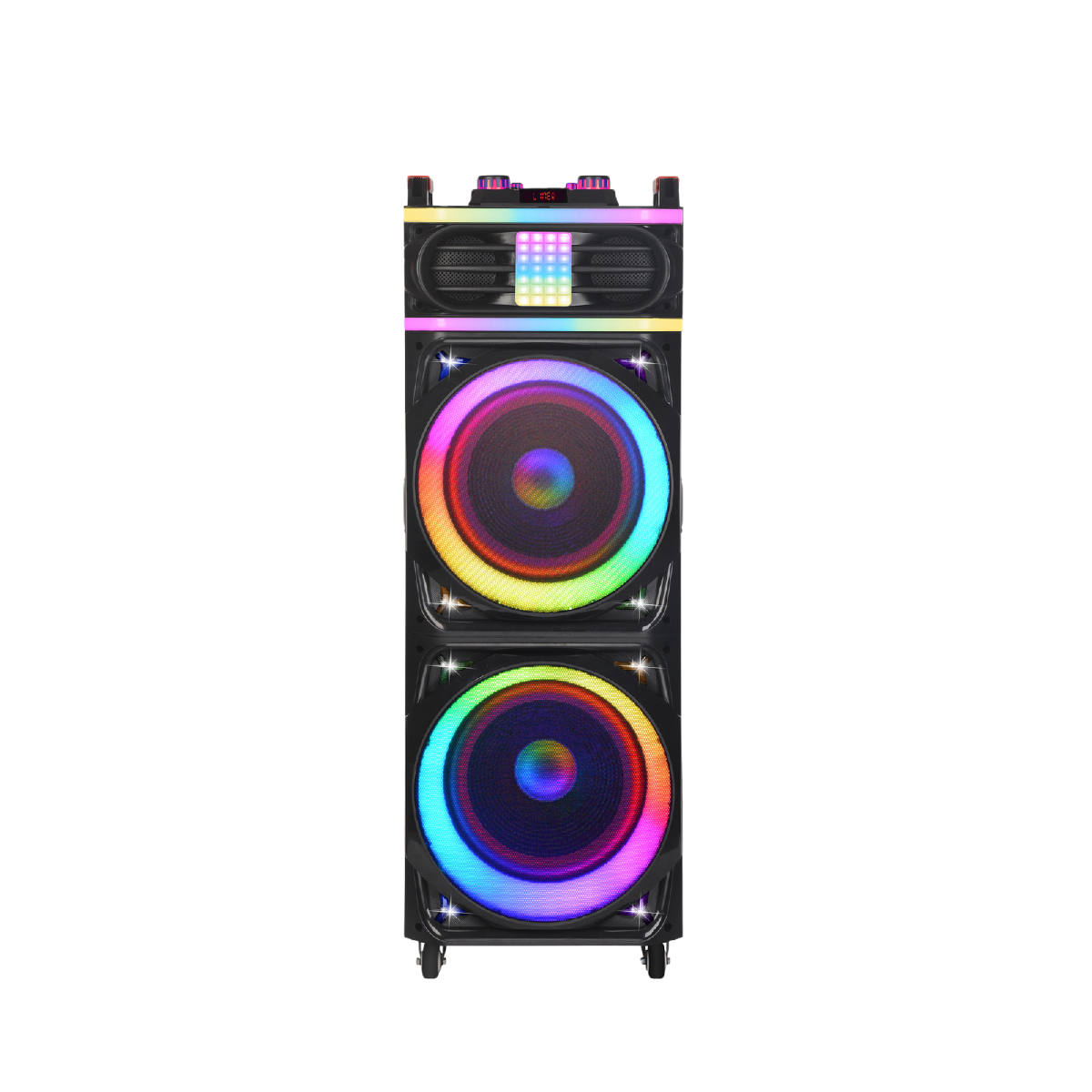 Hepu Hp 928 Taşınabilir Şarjlı Bluetooth Parti Hoparlörü 100 w 2*12 Extra Bass Karaoke Mikrafon