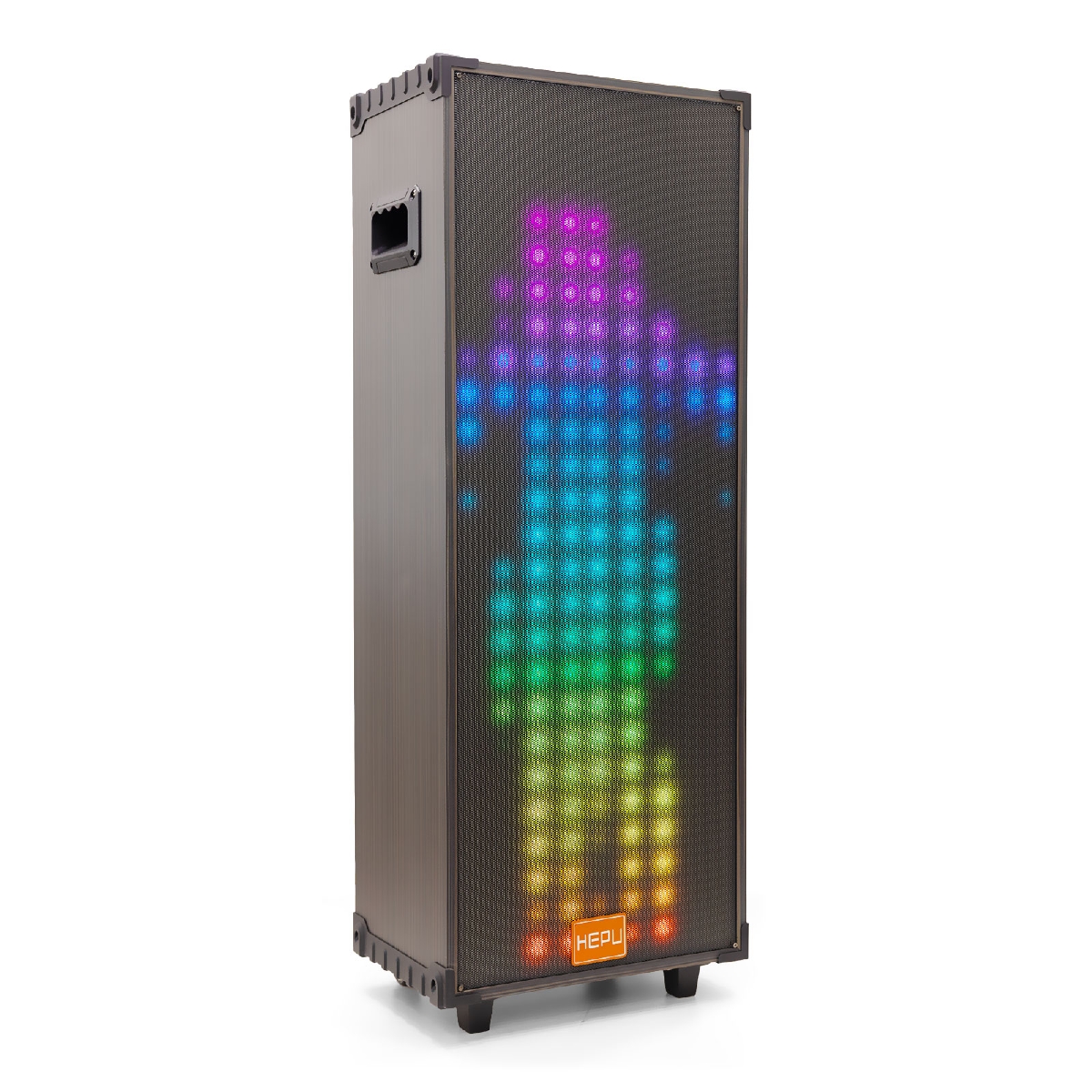 Hepu Hp-933 Taşınabilir Kule Tipi Ahşap Kasa Bluetooth Parti Hoparlörü 80 W rms 2*12 inç Karaoke Mikrafon