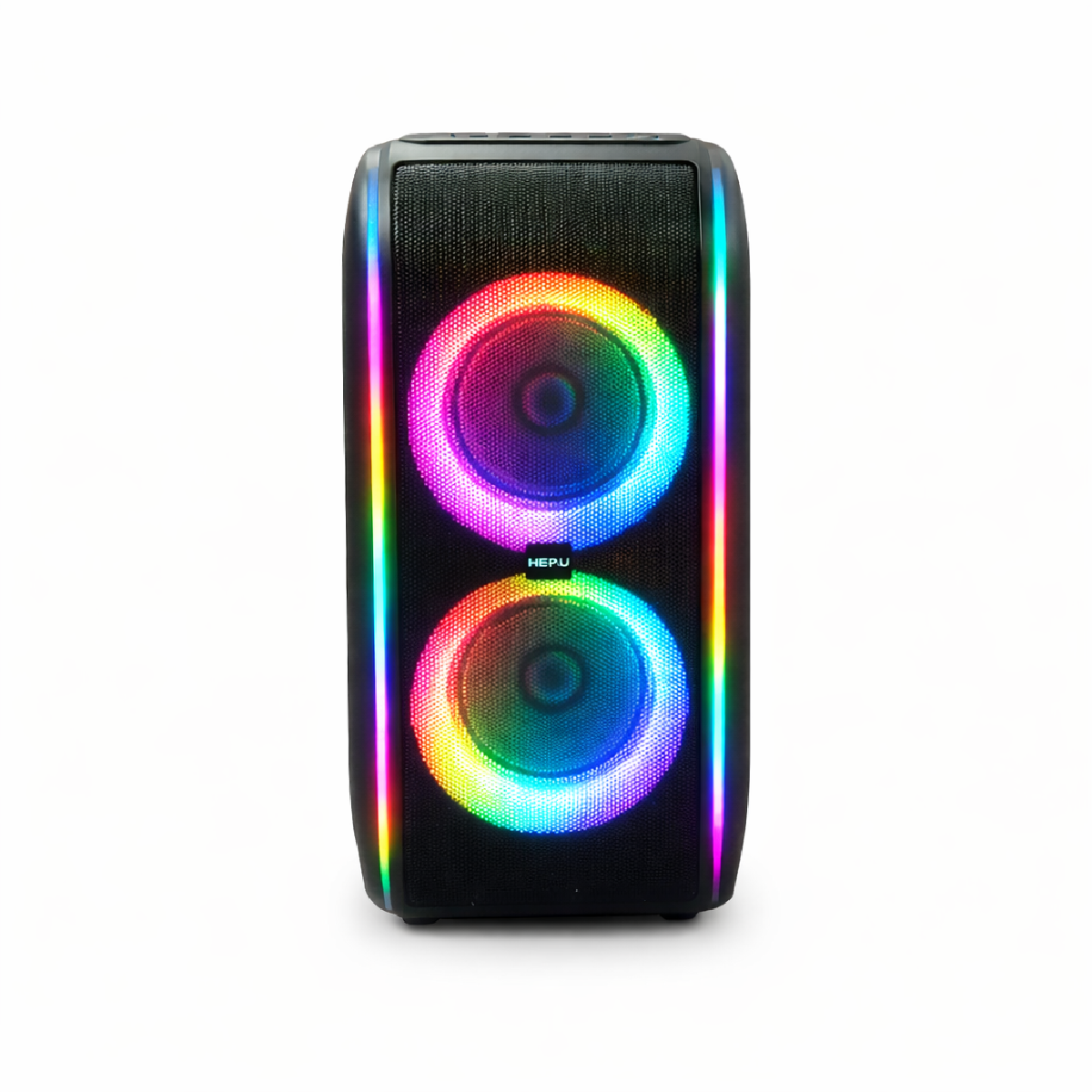 HEPU HP-978 Titan Series Taşınabilir Hoparlör – 2×6” Hoparlör, 30W RMS, RGB Işık, 1 Kablosuz Mikrofon + Kumanda