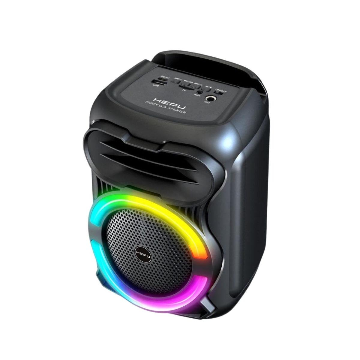 HEPU HP-114 Partybox Bluetooth Hoparlör – 4” Hoparlör, 15W Güç, RGB Işık, TWS Destekli