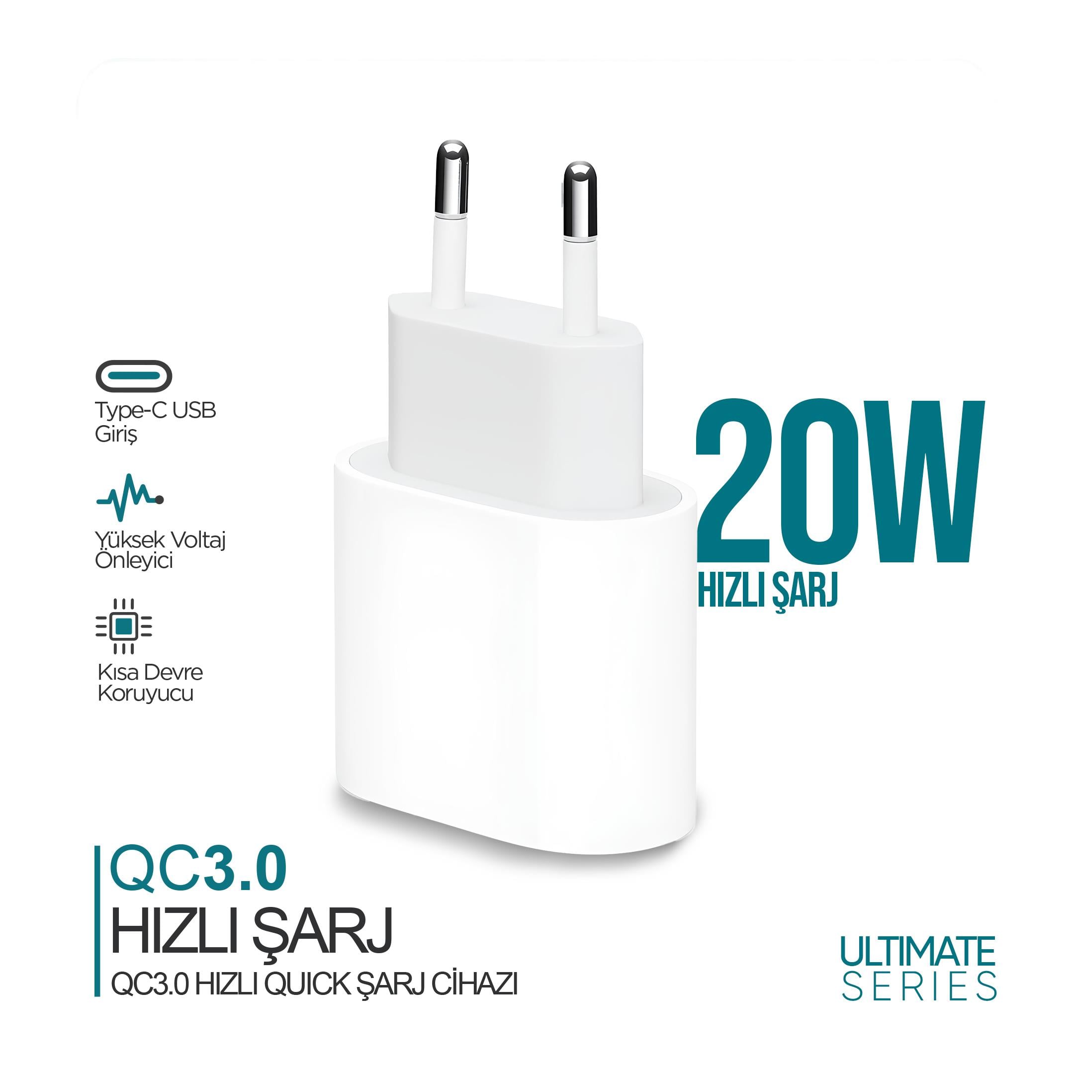 Phixi UPD4118 Ultimate 20W Hızlı Şarj Adaptörü